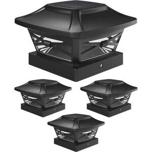 Lighting Renaissance Solar Post Cap Lights - Includes Bases for 4x4 5x5 6x6